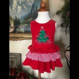 ❤️ Baby Girl Christmas Tree Bow Ruffle dress
